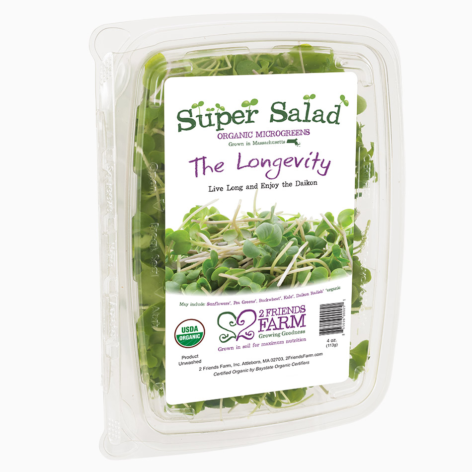 The Longevity | Organic microgreens salad sunflowers pea greens kale radish