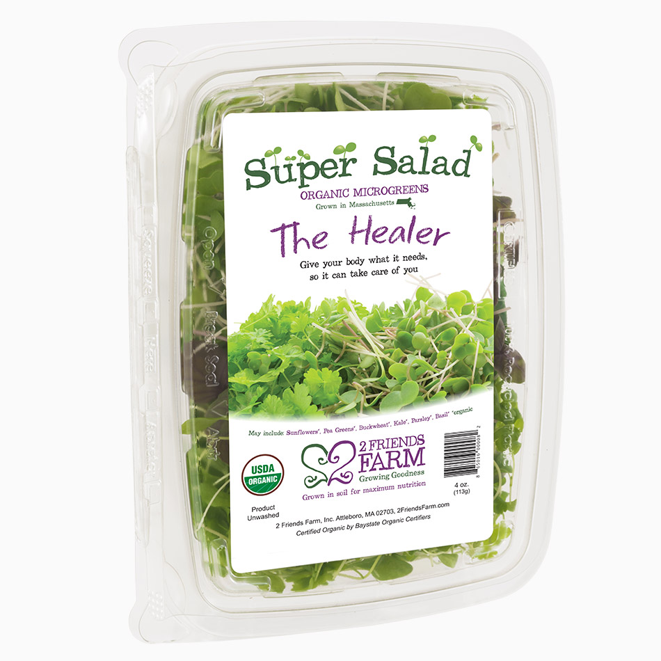 The Healer | Organic salad mix sunflowers sprouts parsley basil pea greens