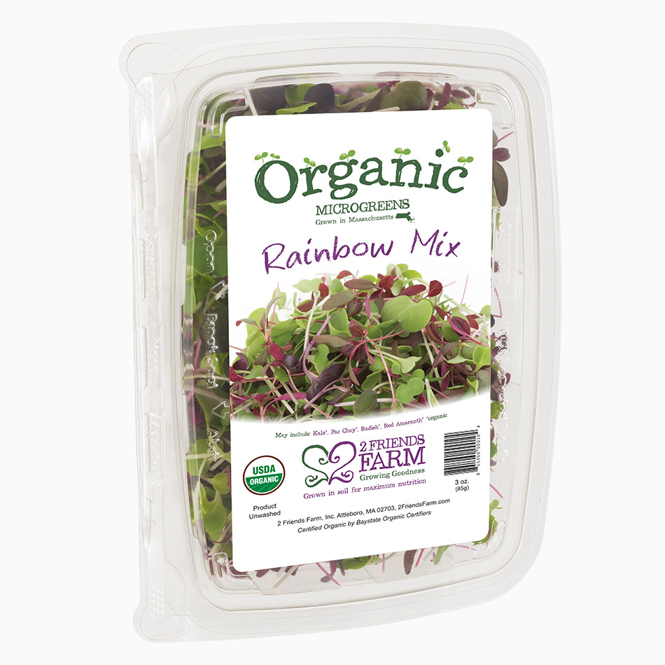 Rainbox mix: organic microgreens kale pac choy radish red amaranth