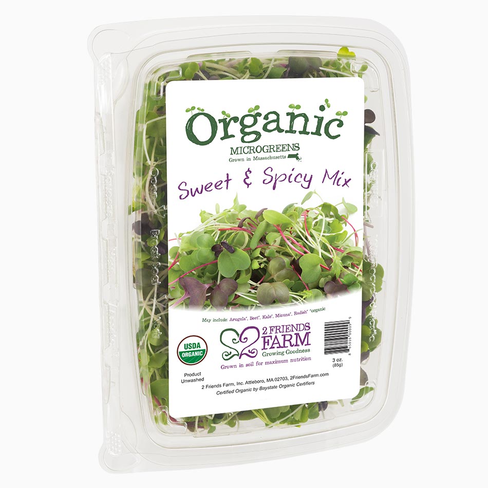 Sweet & Spicy Mix | Arugula, Beet, Kale, Mizuna, Radish organic microgreens